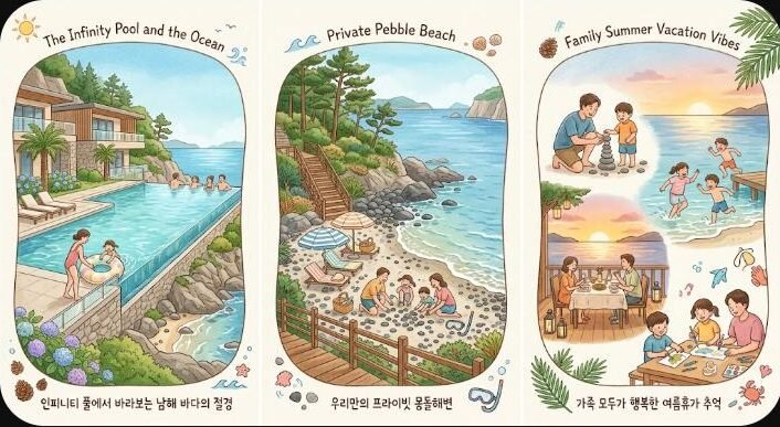 [숙소] 한화리조트 거제 벨버디어, 프라이빗 몽돌해변 앞 여름휴가