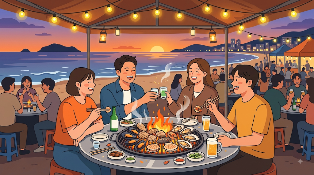 [먹거리] 욱이네 불타는 조개구이, 부산바다축제 맛집