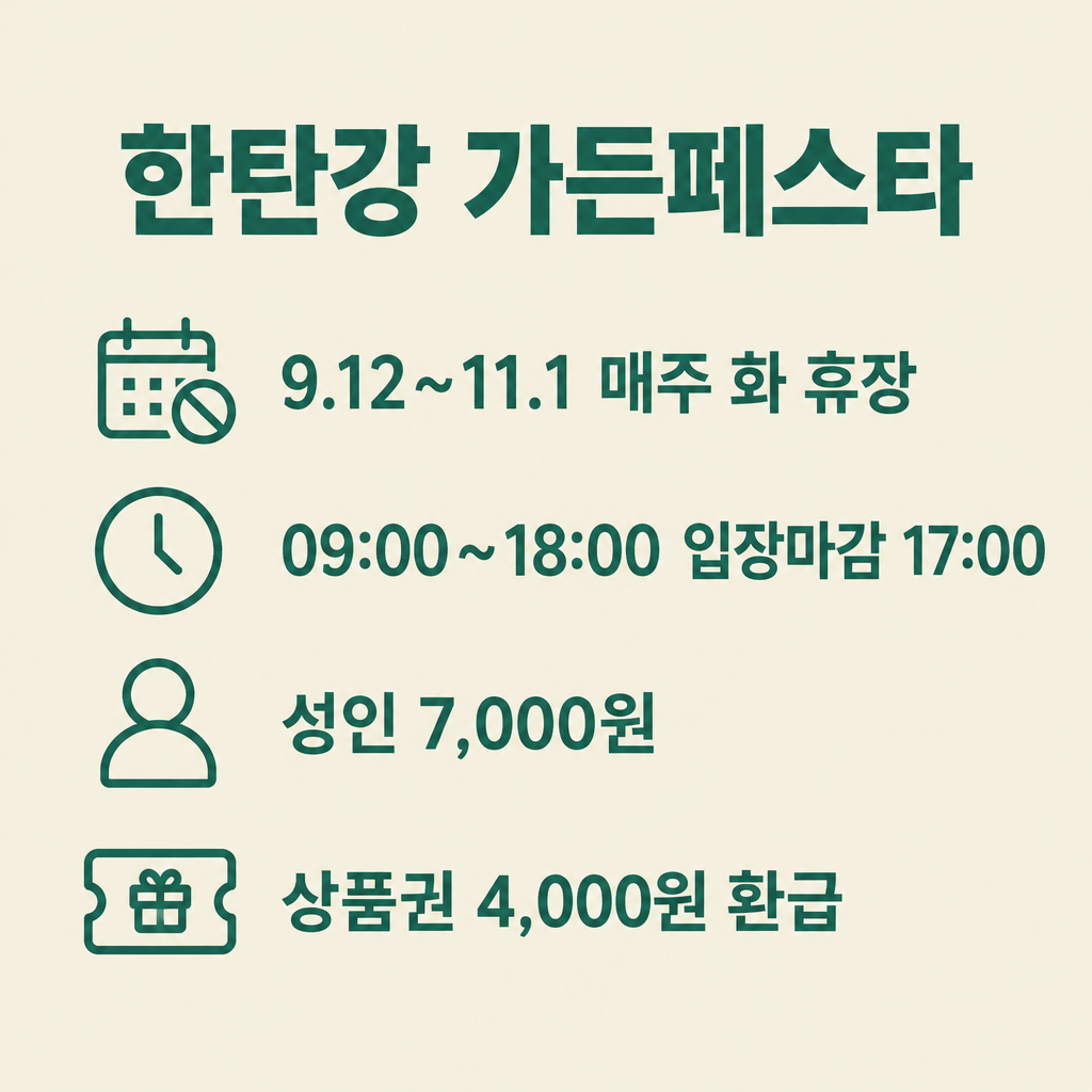 한탄강 가든페스타 기간·운영시간·성인 입장료·상품권 환급 안내 그림